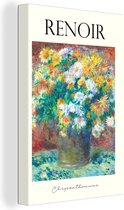 Canvas - Canvas schilderij - Renoir - Bloemenboeket - Vaas - Oude meesters - Canvas schildersdoek - Muurdecoratie - 20x30 cm