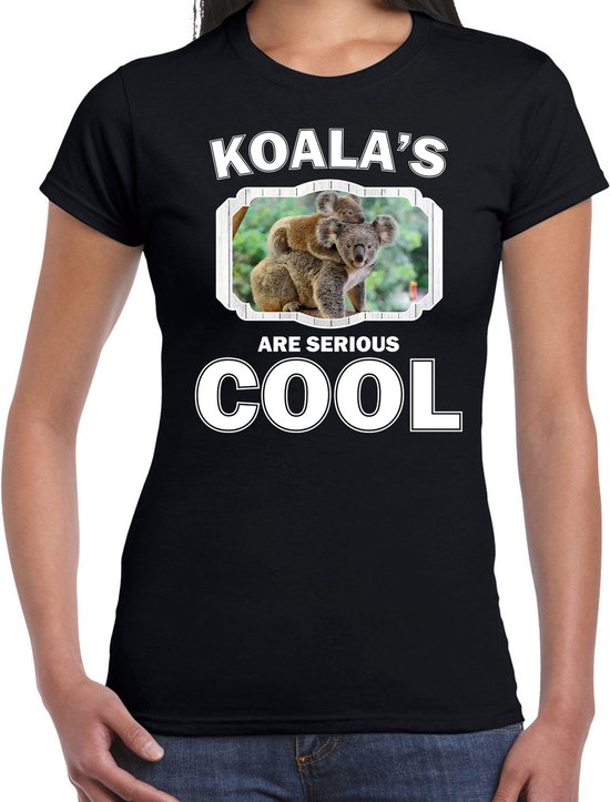 Dieren koalaberen t-shirt zwart dames - koalas are serious cool shirt - cadeau t-shirt koala/ koalaberen liefhebber XL