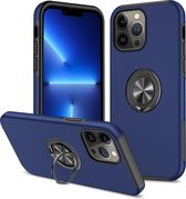 Smartphonica iPhone 13 Pro Hoesje Met Magneet voor Autohouder en Ring Houder - Blauw / TPU / Back Cover geschikt voor Apple iPhone 13 Pro