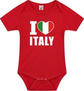 I love Italy baby rompertje rood jongens en meisjes - Kraamcadeau - Babykleding - Italie landen romper 56