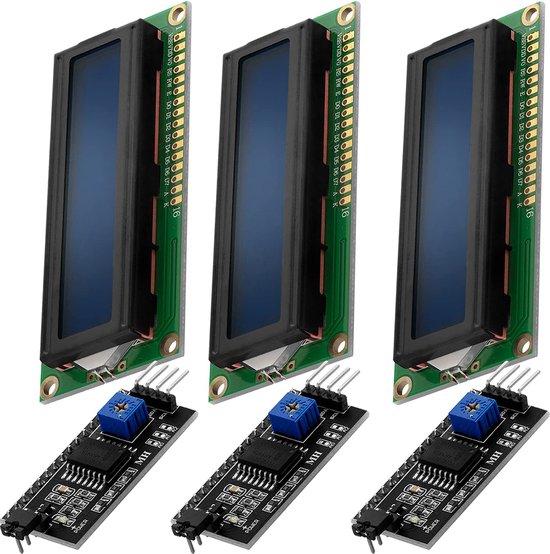 AZDelivery 3 x HD44780 1602 LCD Module Display Bundel met I2C interface ...