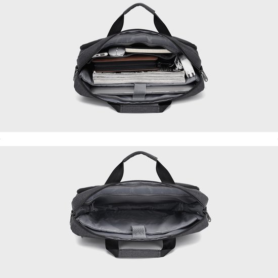 Sacoche pour ordinateur portable 15,6 pouces - Sacoche pour ordinateur portable Sac à bandoulière dames et hommes - Hydrofuge - 18L - anthracite