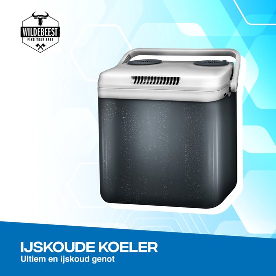 Koelbox met ECO modus voor auto & camping warm en koud 32L - Frigobox Elektrisch 32 liter met 12v 230 Volt - Verkoelt en Verwamt - MiniBar - Mini Koelkast