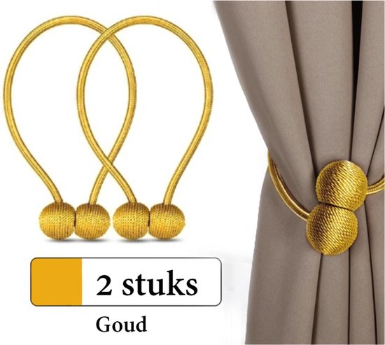 Fain® Luxe Gordijn Embrasse – 2 stuks – Goud – Ronde vorm – Gordijnhouders  - Embrasses... | bol.com