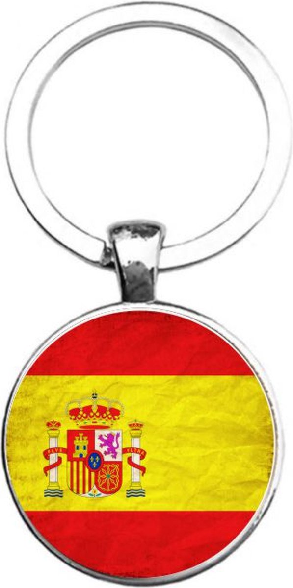 Sleutelhanger Glas - Vlag Spanje