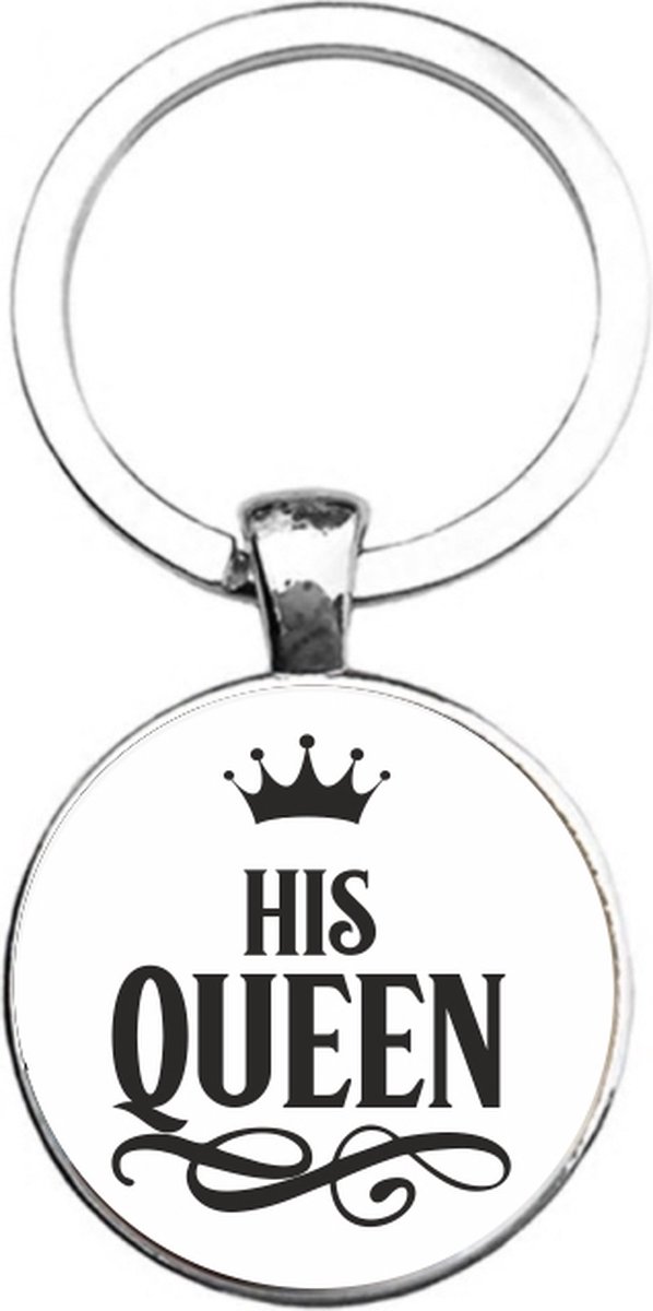 Sleutelhanger Glas - His Queen