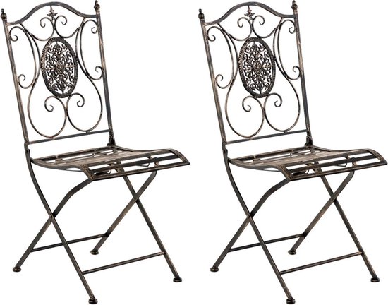 CLP Sibell Set van 2 tuinstoelen - Opvouwbaar bronzen