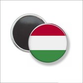 Button Met Magneet 58 MM - Vlag Hongarije - NIET VOOR KLEDING