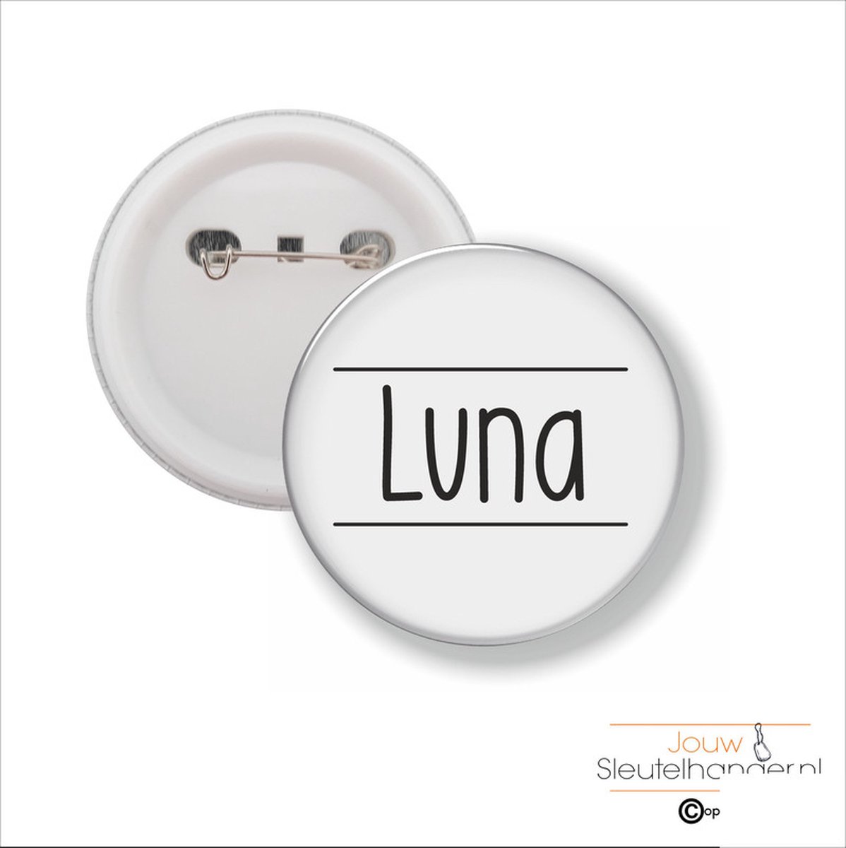 Button Met Speld 58 MM - Luna