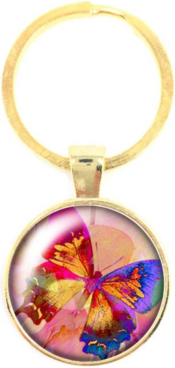 Sleutelhanger Glas - Vlinder
