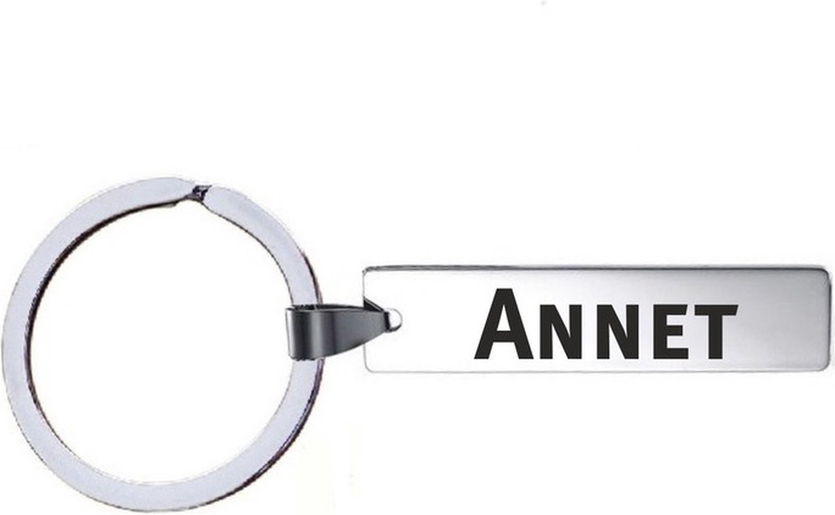 Sleutelhanger Met Naam - Annet - RVS