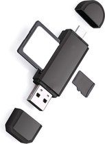 SD Card Reader USB Micro SD Kaartlezer USB Type C / OTG 5-in-1 - Geschikt voor Telefoon, PC en Tablet
