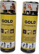 Chromespray - Gold / Goud - Chroomspray - Spuitbusverf - Lakspray - Meubelspray Sneldrogend - Acryllak - Set van 2 (2x 200 ml)