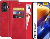 Xiaomi Poco F4 GT Bookcase hoesje - Just in Case - Effen Rood - Kunstleer