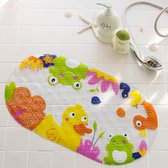 Badmatje - Antislip - Kinder Antislip mat Bad / Douche - Voor kinderen en baby's - mat voor in bad - mat voor in douche - douchemat met zuignappen - 69 x 39 cm - Kikker/Eend