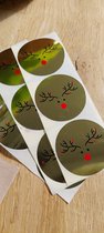 Kerststickers Groot - Rudoph the Rednose Reindeer - 10 stuks  - Stickers Kerstmis - Sluitstickers Kerst - Merry Christmas - Christmas Stickers - Rudolf het Rendier