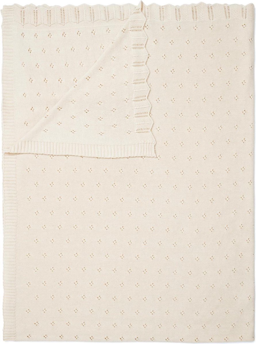Essenza Knitted Ajour Plaid Antique white 130x170 cm