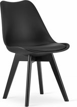 MARK - Chaise de salle à manger - piètement bois noir - lot de 4 - noir