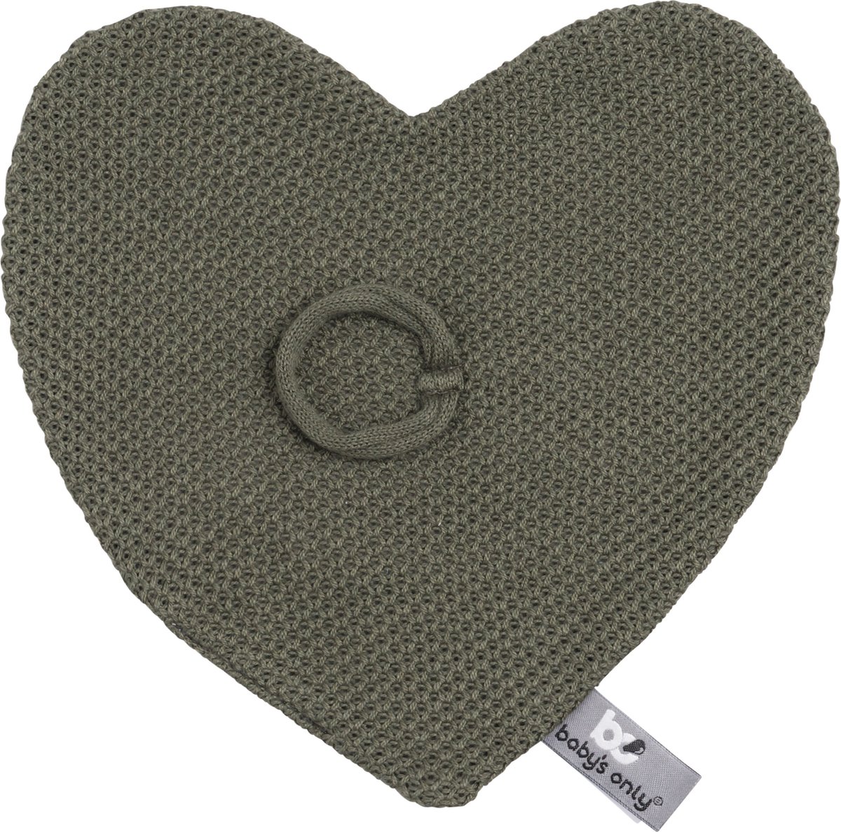 Goedkoopste Baby's Only Gebreid speendoekje - Speenknuffel hartje Classic - Khaki