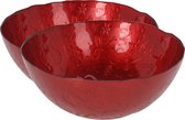 Tafeldecoratie schalen/fruitschalen - D28 cm - rood - glas - 2x stuks