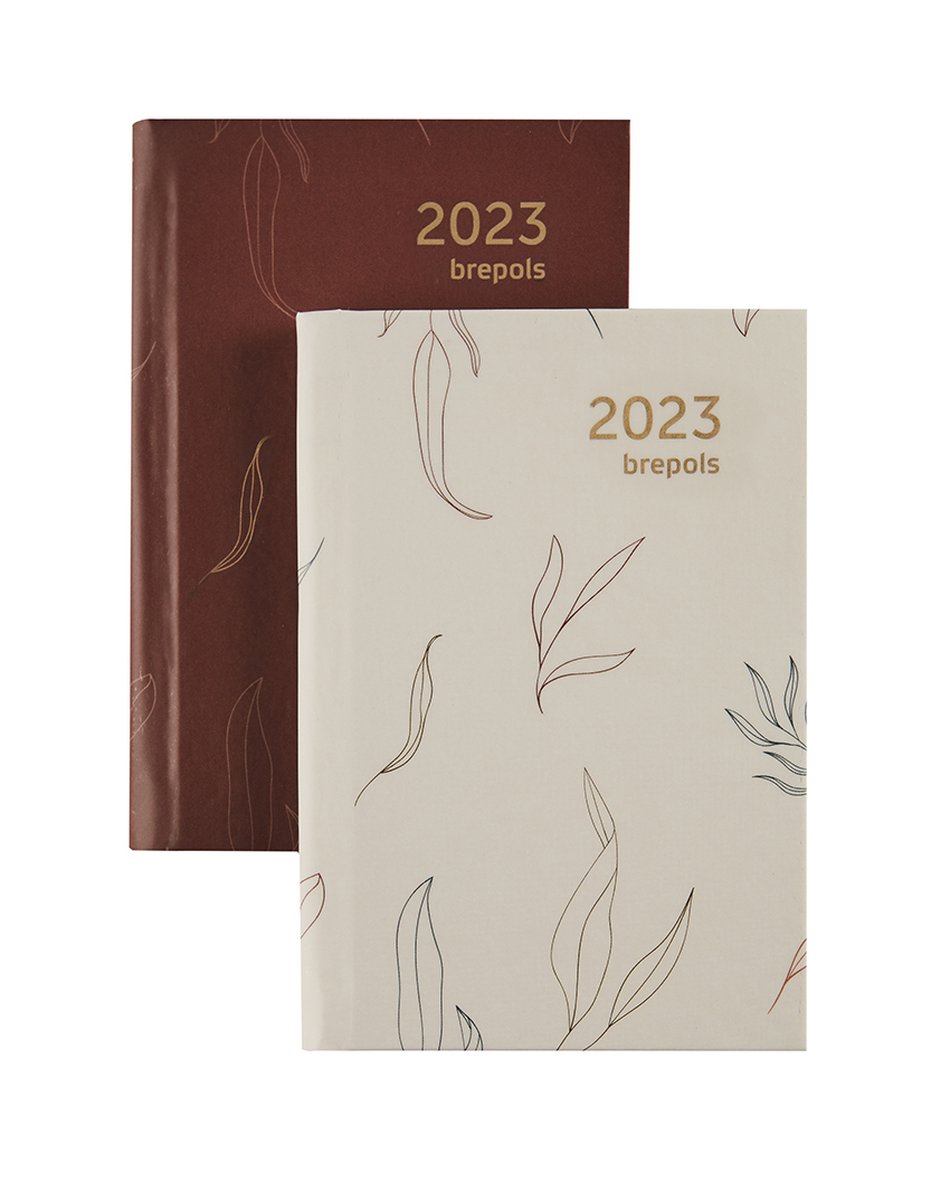 Brepols Agenda 2023 - TROPICAL FLOWERS - Delta - 8,1 x 12 cm - Bordeaux