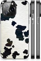 GSM Hoesje iPhone 14 Pro Max Silicone Hoesje met Zwarte rand Koeienvlekken
