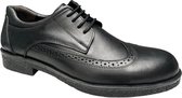 Herenchoenen- Veterschoenen- Nette schoenen 014- Leather- Zwart- Maat 43