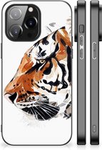 Telefoonhoesje iPhone 14 Pro Max Silicone Case met Zwarte rand Tiger