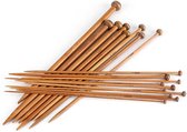 Breinaalden Set Bamboe 36 Stuks Donker Bruin - 18 Verschillende Maten - 35 cm Lang - 2 tot 10 mm Dikte - Ergonomische Breinaald - Kwalitatief Hoogwaardig Bamboe