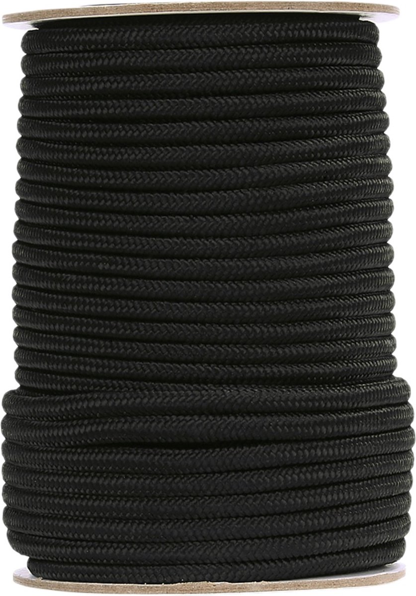 101 Inc 60M - Paracord - 7 MM - Zwart