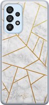 Hoesje geschikt voor Samsung Galaxy A53 - Geometrisch marmer - Soft Case - TPU - Print - Grijs - Mooie Telefoonhoesjes