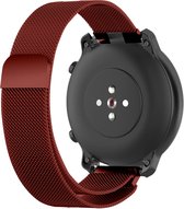 Strap-it Milanees bandje 22mm - luxe smartwatch horlogeband geschikt voor Samsung Galaxy Watch 1 46mm / Galaxy Watch 3 45mm / Gear S3 Classic & Frontier - Amazfit GTR 47mm / GTR 2 / GTR 3 - OnePlus Watch - rood