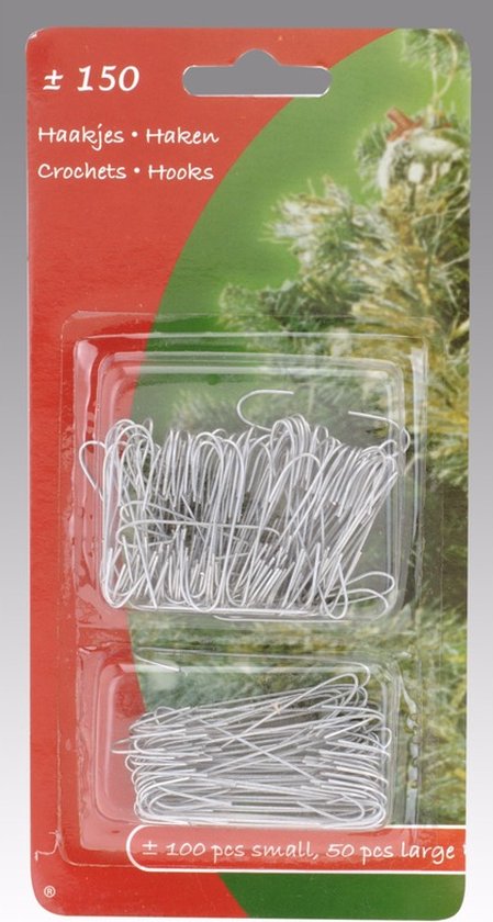 Kerstbalhaakjes zilver - 150 stuks