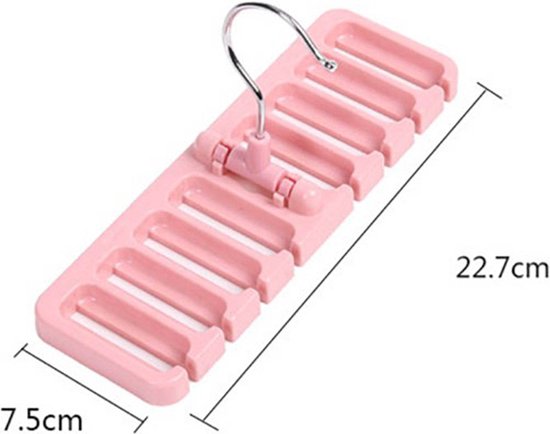 Multifunctionele opberg hang rekje voor riemen stropdassen - Stropdas hanger - Riem hanger - Roze