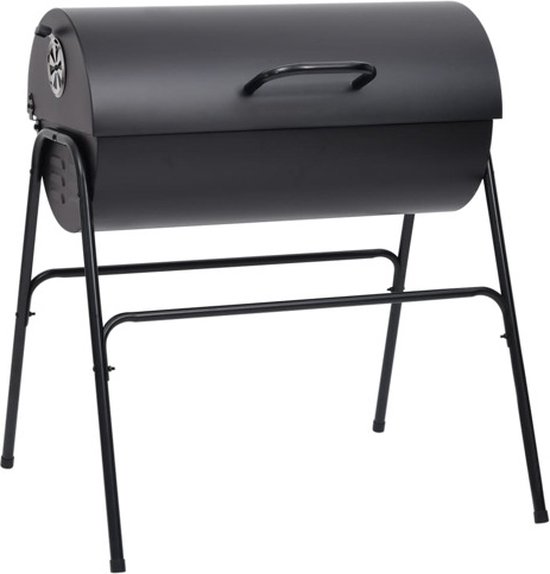 vidaXL Barbecuevat met 2 kookroosters 80x95x90 cm staal zwart van Merkloos — afbeelding 3