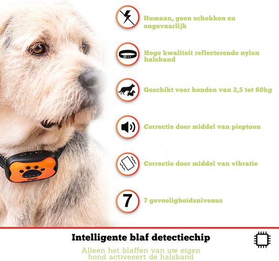 Doggie™ Anti blafband - Diervriendelijk - GEEN Schok - Anti blafband -  Hondenhalsband | bol.com