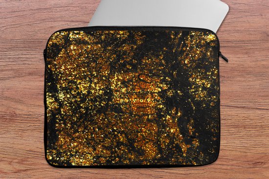 Housse pour ordinateur portable 15 pouces - Marbre - Glitter - Or - Housse pour ordinateur portable