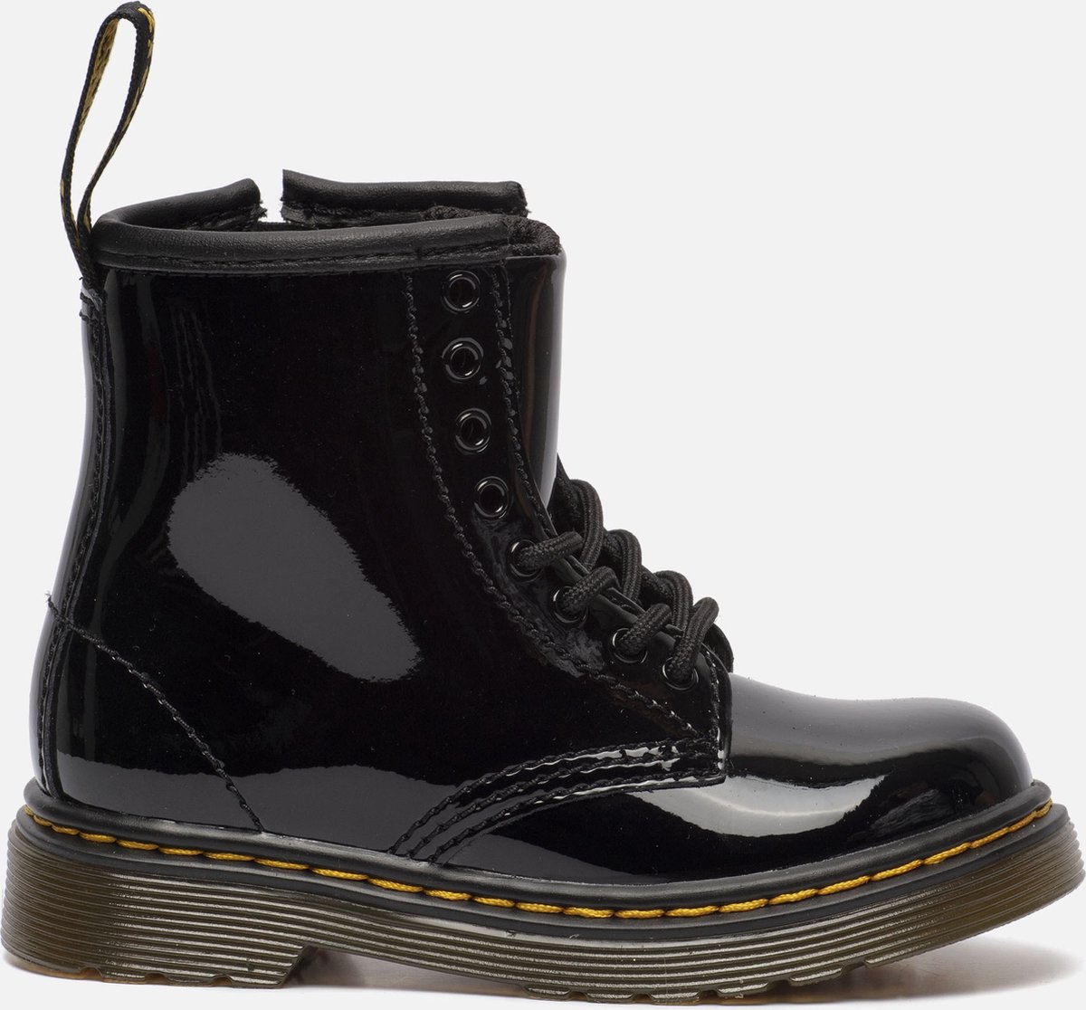 Dr. Martens Delaney Meisjes Veterboots Zwart lak Maat 34 bol
