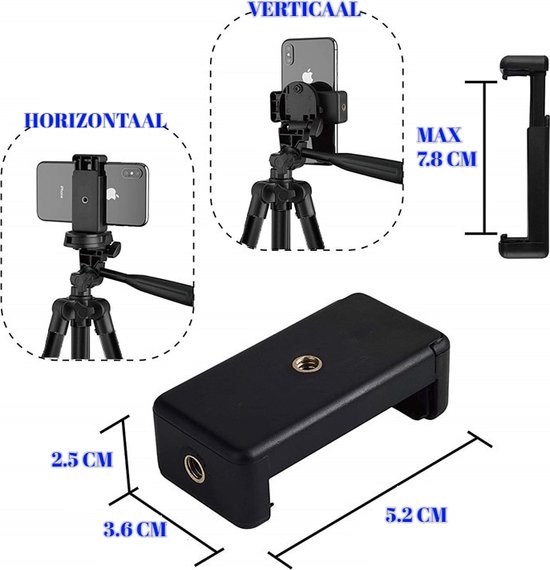 Magnetisch Telefoon Statief Met 1/4" Schroefgat - Opvouwbaar, Compatibel Met IPhone & Android