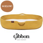 Gibbon Luxe Verschoonmand – Duurzame Mozesmand – Aankleedkussen – Verschoonkussen – Waterafstotend – Opvouwbaar –  Incl. Matras En Hoes – Okergeel – Bakul – 100% Katoen