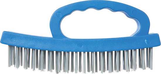 Silverline Staalborstel met D-handvat - gebogen patroon - 4 rijen - 165 mm - plastic frame