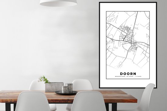 Cadre photo avec affiche - Carte - Doorn - Carte - Plan de la ville - 80x120 cm - Cadre pour affiche