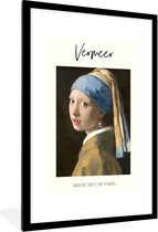 Fotolijst incl. Poster - Meisje met de parel - Vermeer - Kunst - 80x120 cm - Posterlijst