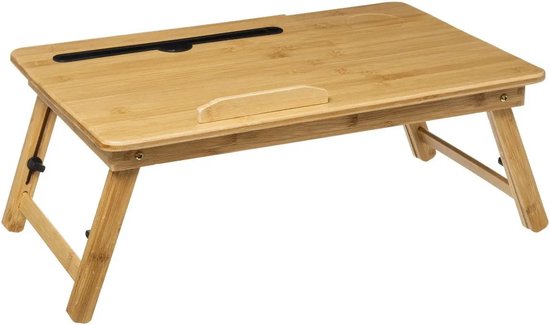 Bamboe smart tray / tafeltje 54 x 34 cm 2 IN 1 Bedtafel/ Laptopstandaard - Nieuw Model - Cadeautip - Laptoptafel - Bank tafeltje - Laptop verhoger