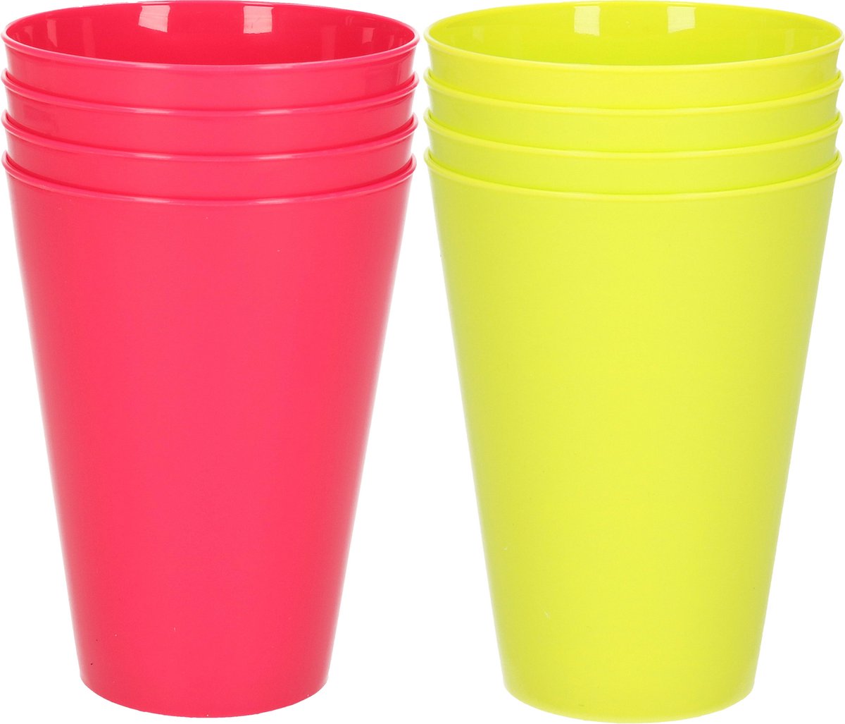 Goedkoopste 24x stuks onbreekbare kunststof drinkglazen 430 ML in het groen en roze - Camping/verjaardag/peuters/kleuters