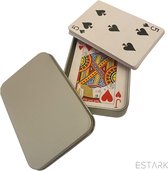Cartes à jouer à jouer de Luxe ESTARK® dans une boîte en Métal - Revêtement en plastique - Cartes de Poker - Jeu de cartes - Cartes de jeu - Carte de jeu - 56 cartes - Jeu de société - Jouer - Cartes à jouer - Conserves