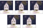 nieuwjaarskaarten - 5 stuks - gelukkig nieuwjaar- happy newyear - luxe wenskaarten - feestdagenkaarten