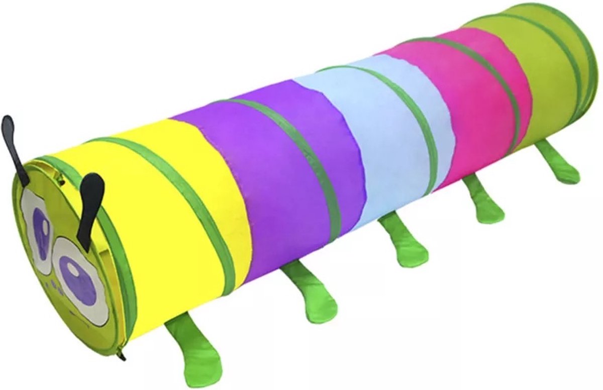 Buxibo Speeltunnel Rups - Kruiptunnel - Kinderspeelgoed/Binnenspeelgoed /Buitenspeelgoed - 170x46cm — afbeelding 3