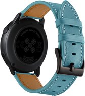 Bracelet en Cuir YONO 20 mm - Bracelet de montre en cuir de Luxe adapté pour Samsung Galaxy Watch 5 / Pro / 4 / 3 / Active 2 - Garmin Approach / Forerunner / Venu 2 Plus / SQ / Vivomove - Polar Ignite / Unite - Huawei - Blauw