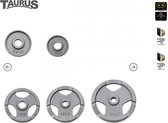 Plaques de musculation Taurus laquées 50 mm - 1,25 kg - perce 50 mm - laquées martelées - fonte - plaque de musculation - 3 poignées